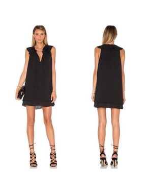 Amanda Uprichard Belle Revolve Black Sleeveless Shift Mini Dress Size Large